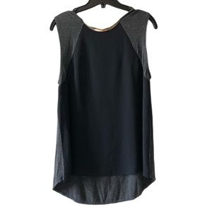 Rachel Roy black and grey color block tank top S